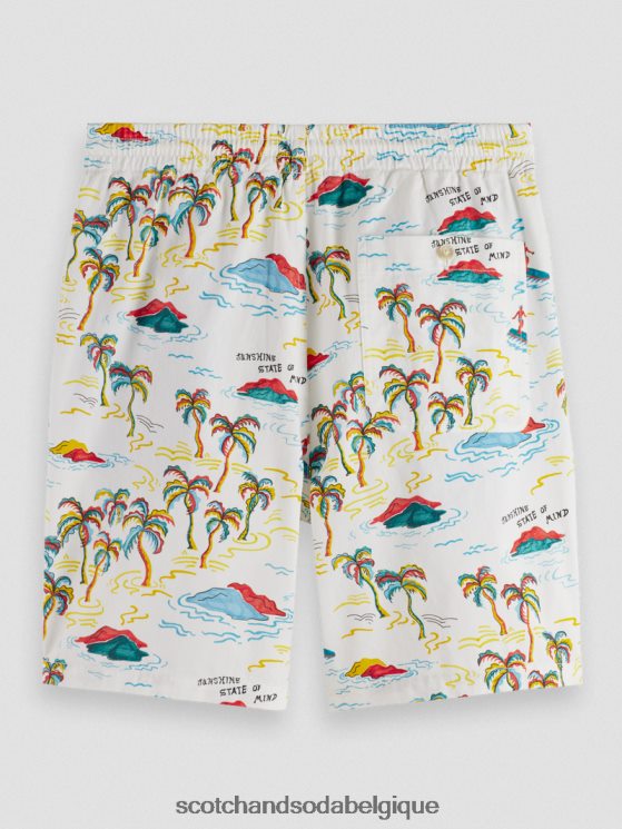 vêtements Scotch & Soda le bermuda imprimé préféré- Scotch and Soda femme île aux palmiers blancs aop 6BZRBF626