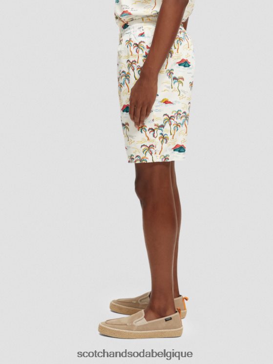 vêtements Scotch & Soda le bermuda imprimé préféré- Scotch and Soda femme île aux palmiers blancs aop 6BZRBF626