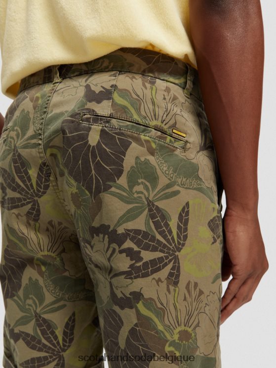 vêtements Scotch & Soda le short chino imprimé Stuart- Scotch and Soda outlet camouflage floral 6BZRBF622