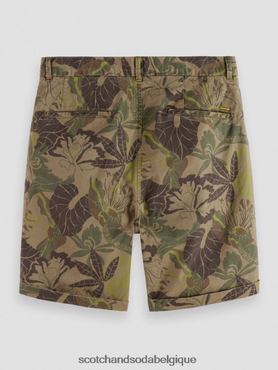 vêtements Scotch & Soda le short chino imprimé Stuart- Scotch and Soda outlet camouflage floral 6BZRBF622