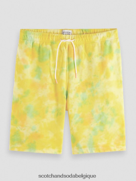 vêtements Scotch & Soda short en molleton tie-dye coupe décontractée- Scotch and Soda Belgique teinture de cravate jaune 6BZRBF614