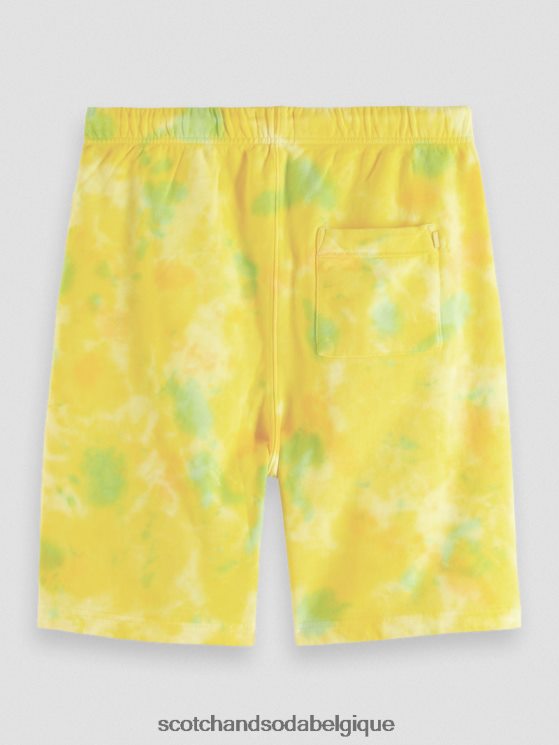 vêtements Scotch & Soda short en molleton tie-dye coupe décontractée- Scotch and Soda Belgique teinture de cravate jaune 6BZRBF614