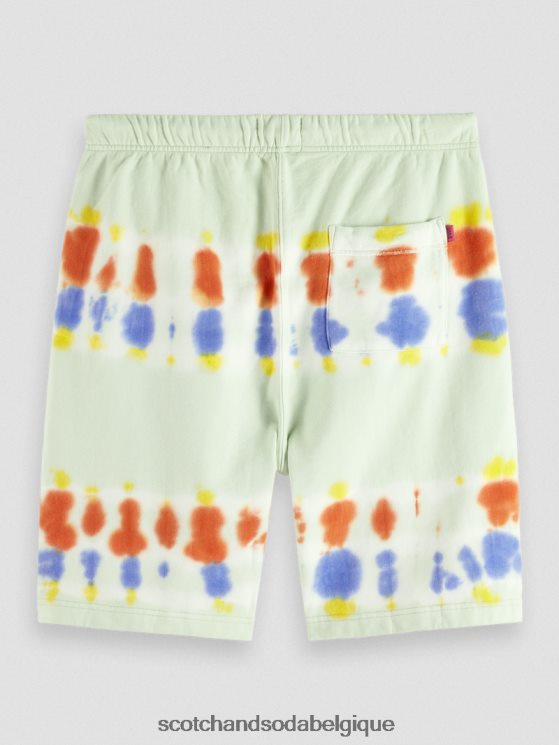 vêtements Scotch & Soda short en molleton tie-dye coupe décontractée- Scotch and Soda outlet teinture à cravate à la menthe 6BZRBF613