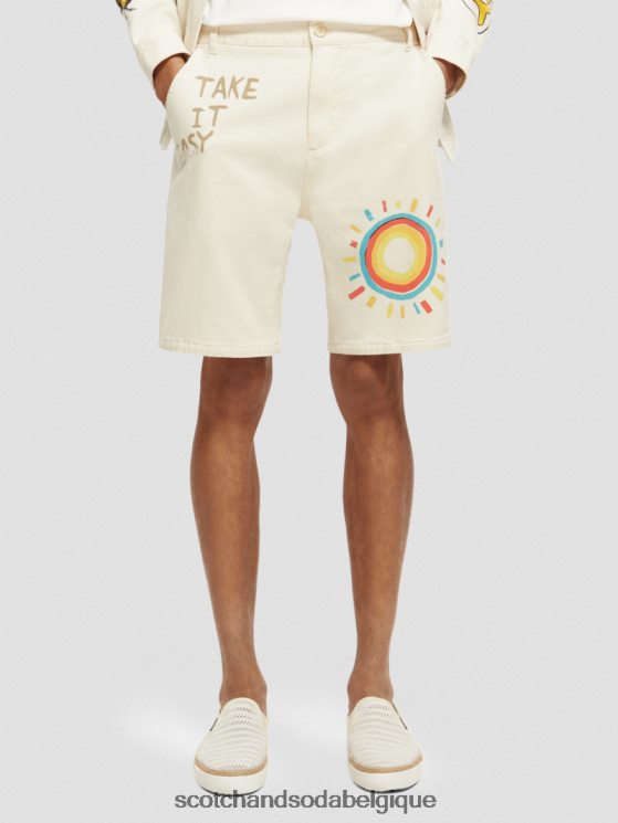 vêtements Scotch & Soda short en sergé de coton biologique imprimé- Scotch and Soda Liﾨﾨge broderie jaune 6BZRBF627