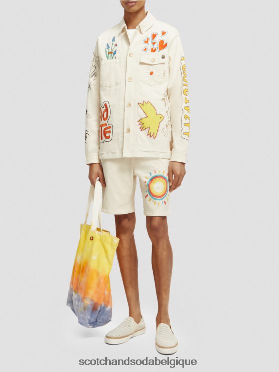vêtements Scotch & Soda short en sergé de coton biologique imprimé- Scotch and Soda Liﾨﾨge broderie jaune 6BZRBF627
