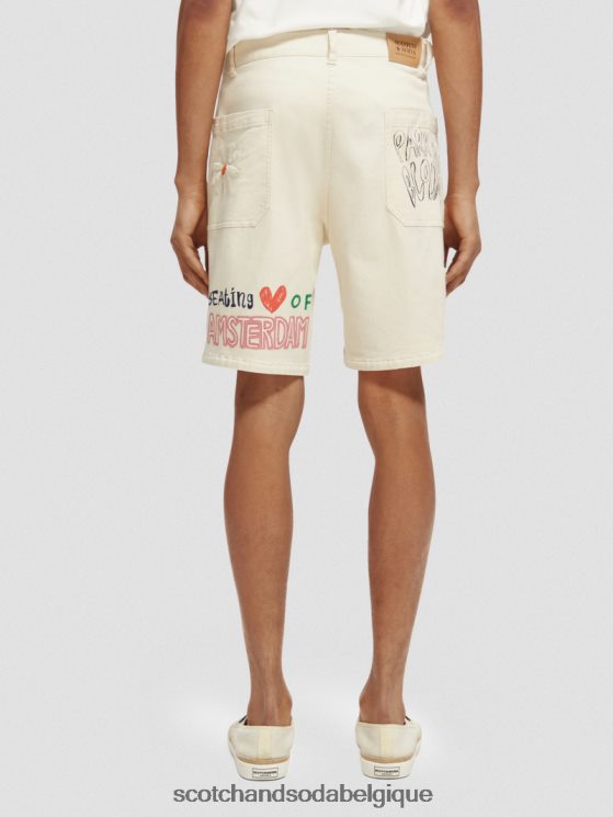 vêtements Scotch & Soda short en sergé de coton biologique imprimé- Scotch and Soda Liﾨﾨge broderie jaune 6BZRBF627