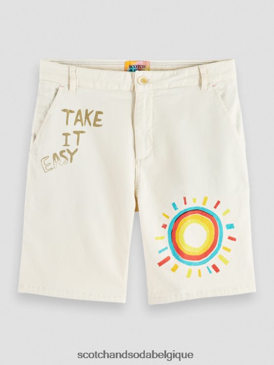 vêtements Scotch & Soda short en sergé de coton biologique imprimé- Scotch and Soda Liﾨﾨge broderie jaune 6BZRBF627