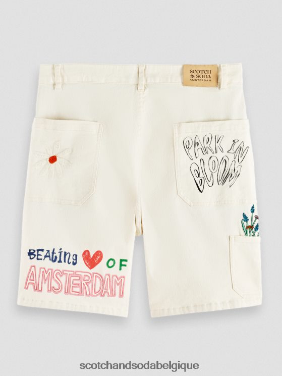 vêtements Scotch & Soda short en sergé de coton biologique imprimé- Scotch and Soda Liﾨﾨge broderie jaune 6BZRBF627