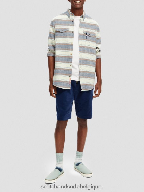 vêtements Scotch & Soda short en velours côtelé coupe décontractée en coton biologique- Scotch and Soda Belgique marin 6BZRBF596