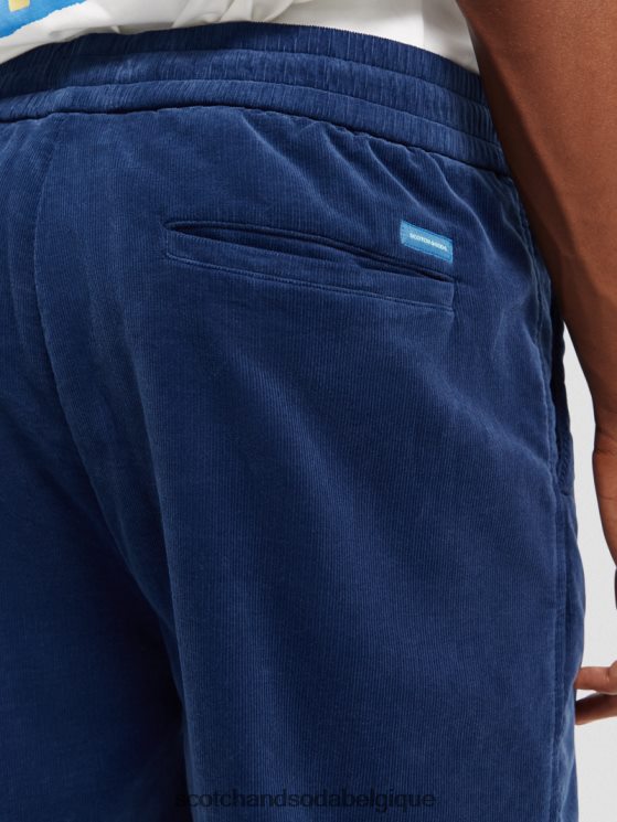 vêtements Scotch & Soda short en velours côtelé coupe décontractée en coton biologique- Scotch and Soda Belgique marin 6BZRBF596