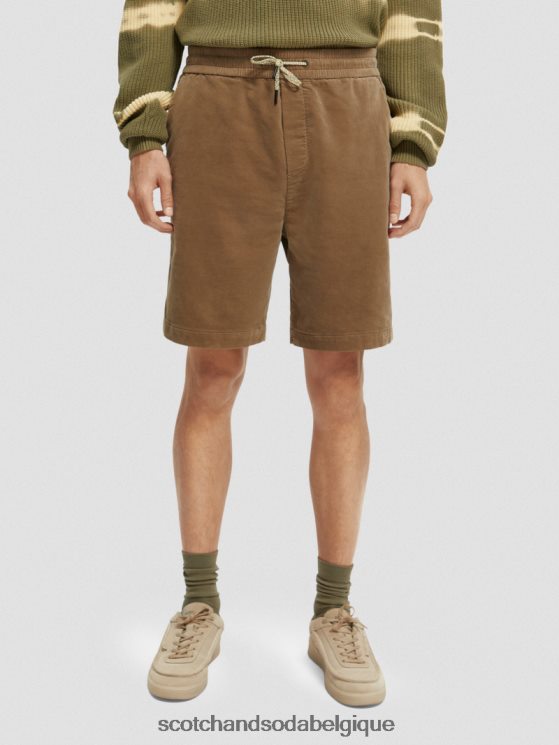 vêtements Scotch & Soda short en velours côtelé coupe décontractée en coton biologique- Scotch and Soda shop near me kaki 6BZRBF594