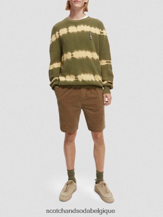 vêtements Scotch & Soda short en velours côtelé coupe décontractée en coton biologique- Scotch and Soda shop near me kaki 6BZRBF594