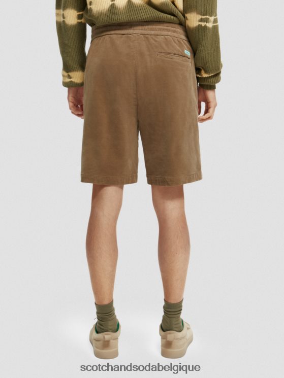 vêtements Scotch & Soda short en velours côtelé coupe décontractée en coton biologique- Scotch and Soda shop near me kaki 6BZRBF594