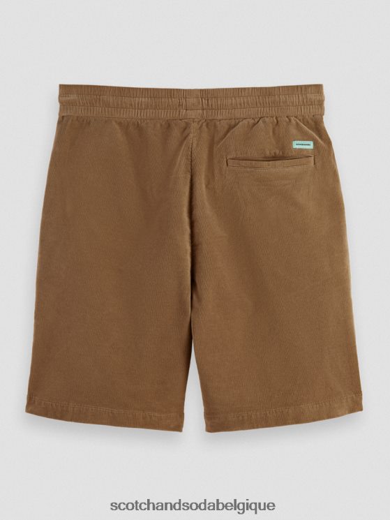vêtements Scotch & Soda short en velours côtelé coupe décontractée en coton biologique- Scotch and Soda shop near me kaki 6BZRBF594