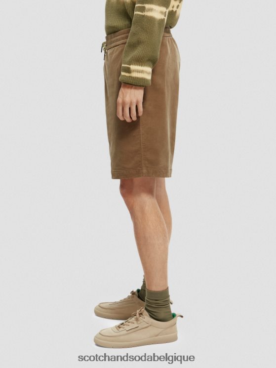 vêtements Scotch & Soda short en velours côtelé coupe décontractée en coton biologique- Scotch and Soda shop near me kaki 6BZRBF594