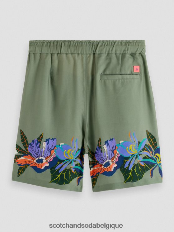 vêtements Scotch & Soda short imprimé élastiqué- Scotch and Soda Bruxelles tennis vert 6BZRBF597