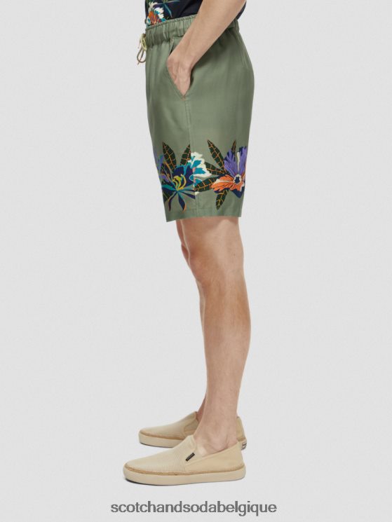 vêtements Scotch & Soda short imprimé élastiqué- Scotch and Soda Bruxelles tennis vert 6BZRBF597