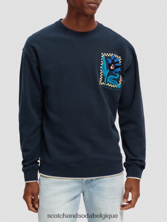 vêtements Scotch & Soda sweat ample à motif floral biologique- Scotch and Soda shop near me nuit 6BZRBF504