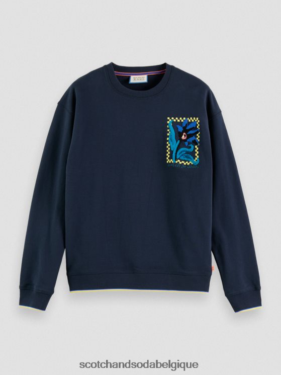 vêtements Scotch & Soda sweat ample à motif floral biologique- Scotch and Soda shop near me nuit 6BZRBF504