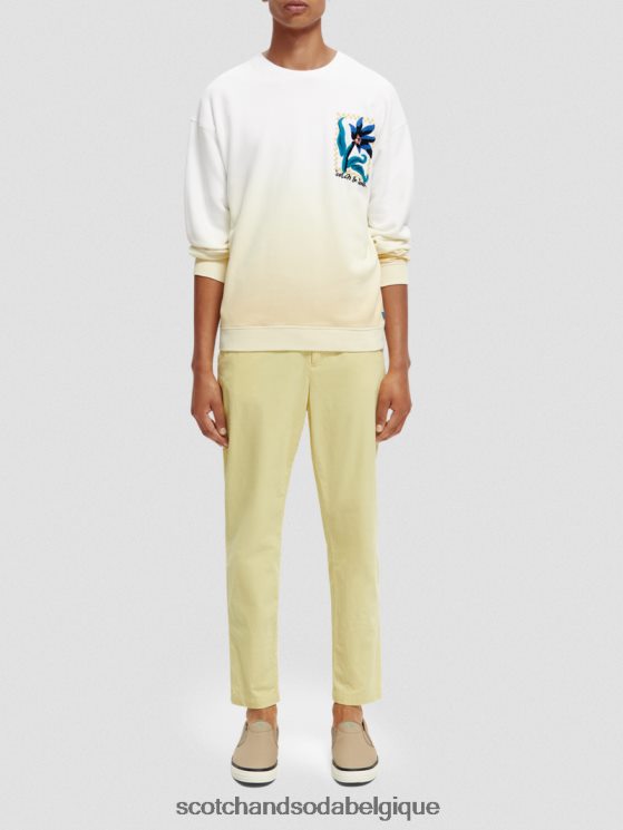 vêtements Scotch & Soda sweat ample à motif floral biologique- Scotch and Soda shop online blanc 6BZRBF503