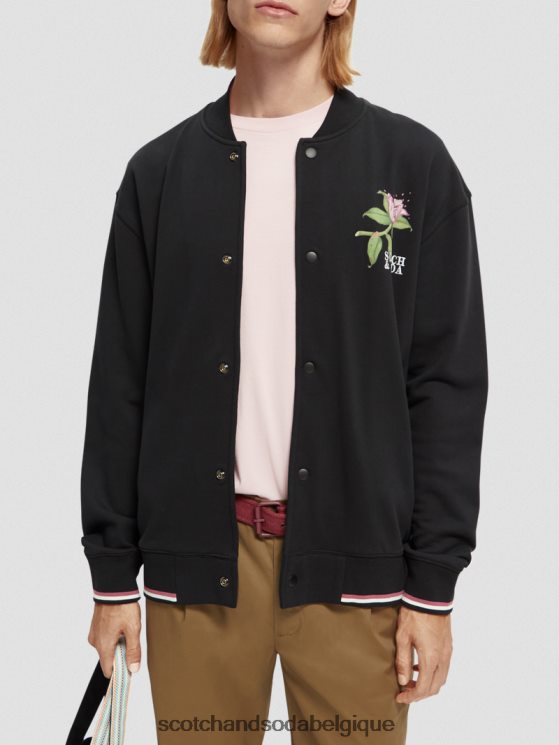 vêtements Scotch & Soda sweat bomber à motif felpa- Scotch and Soda Liﾨﾨge noir 6BZRBF519