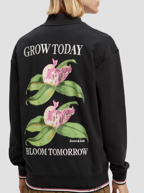 vêtements Scotch & Soda sweat bomber à motif felpa- Scotch and Soda Liﾨﾨge noir 6BZRBF519