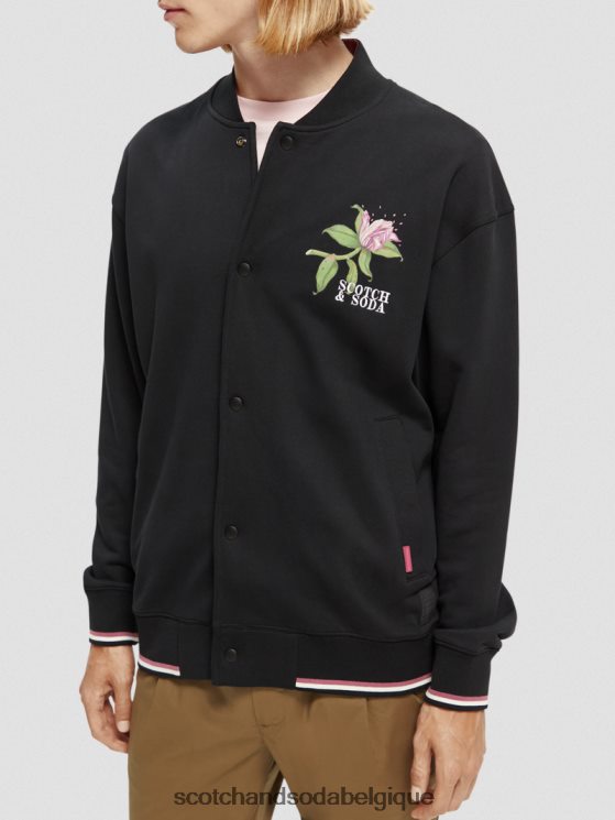 vêtements Scotch & Soda sweat bomber à motif felpa- Scotch and Soda Liﾨﾨge noir 6BZRBF519