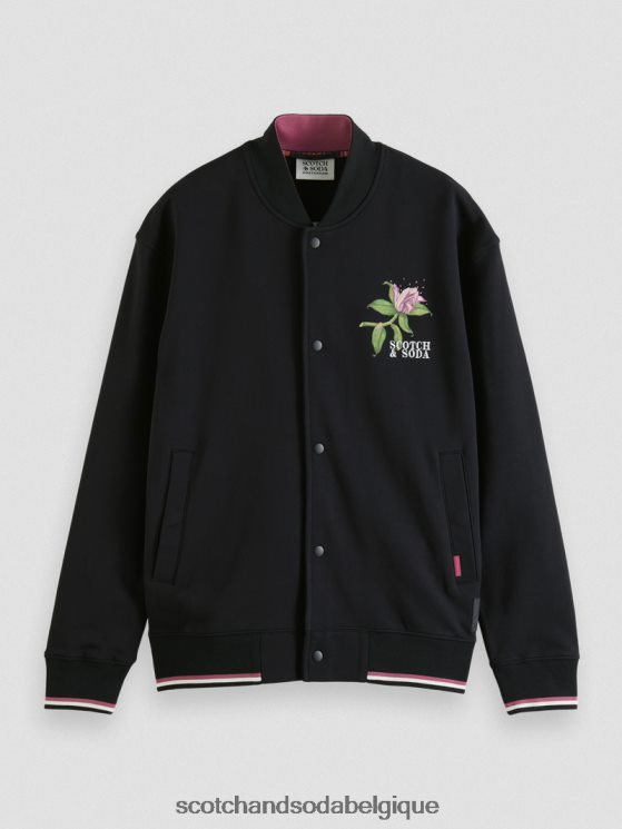 vêtements Scotch & Soda sweat bomber à motif felpa- Scotch and Soda Liﾨﾨge noir 6BZRBF519