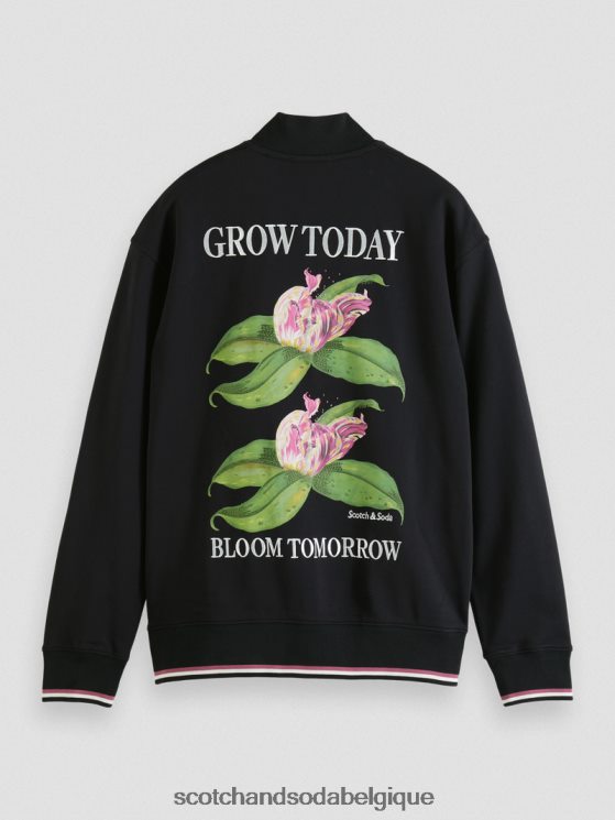 vêtements Scotch & Soda sweat bomber à motif felpa- Scotch and Soda Liﾨﾨge noir 6BZRBF519