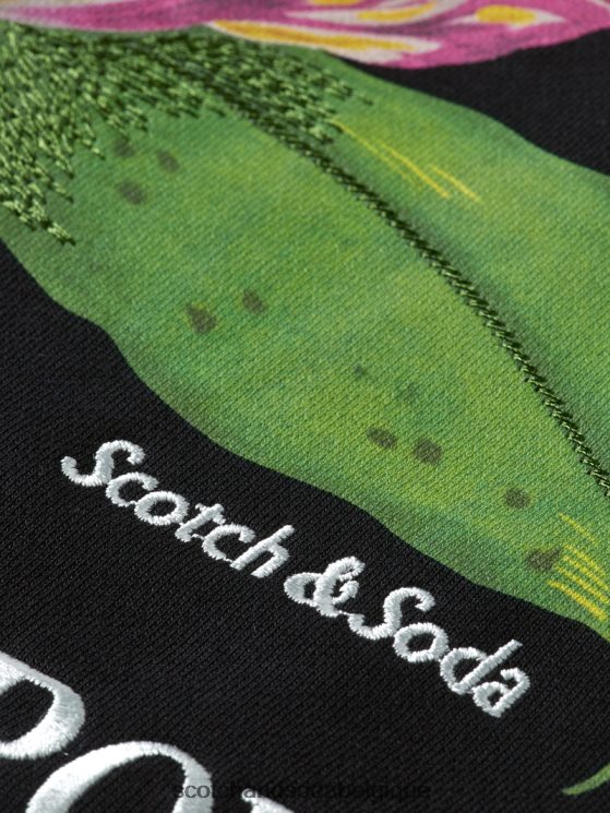 vêtements Scotch & Soda sweat bomber à motif felpa- Scotch and Soda Liﾨﾨge noir 6BZRBF519
