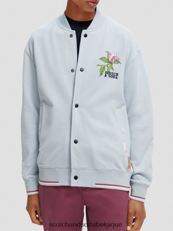 vêtements Scotch & Soda sweat bomber à motif felpa- Scotch and Soda femme gris clair 6BZRBF518
