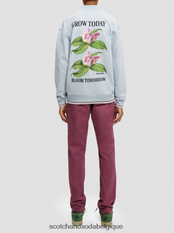 vêtements Scotch & Soda sweat bomber à motif felpa- Scotch and Soda femme gris clair 6BZRBF518