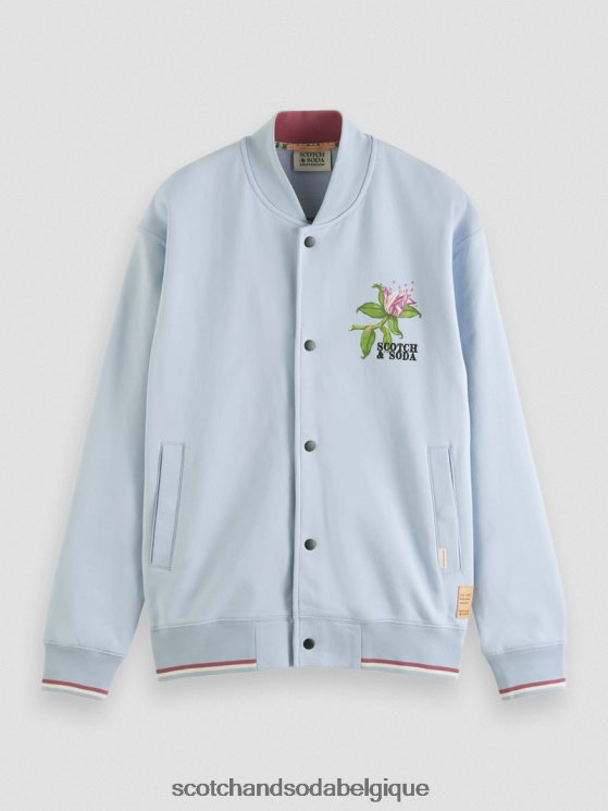 vêtements Scotch & Soda sweat bomber à motif felpa- Scotch and Soda femme gris clair 6BZRBF518