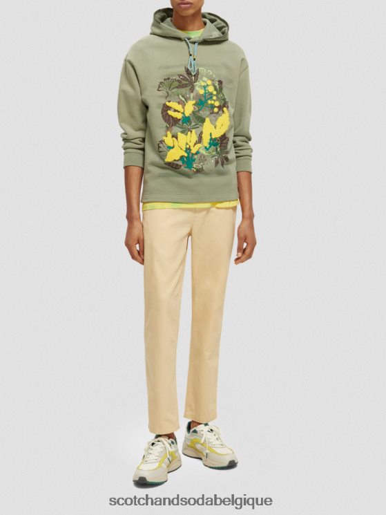 vêtements Scotch & Soda sweat à capuche coupe décontractée- Scotch and Soda Liﾨﾨge armée 6BZRBF555