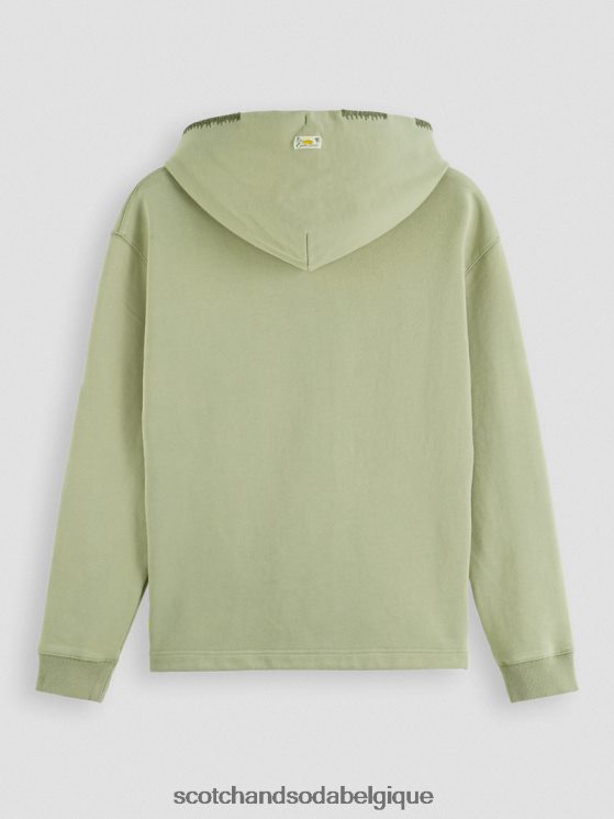 vêtements Scotch & Soda sweat à capuche coupe décontractée- Scotch and Soda Liﾨﾨge armée 6BZRBF555