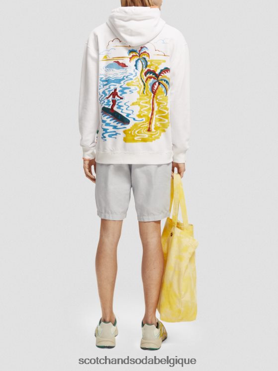 vêtements Scotch & Soda sweat à capuche coupe décontractée- Scotch and Soda parfum blanc 6BZRBF547
