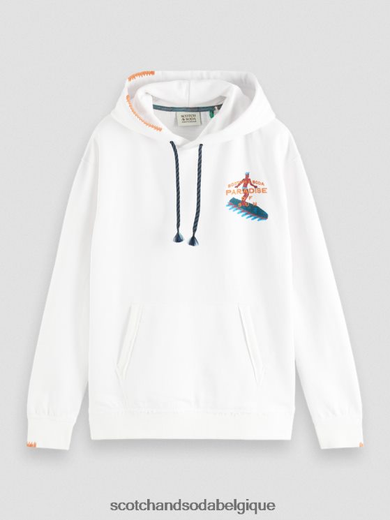 vêtements Scotch & Soda sweat à capuche coupe décontractée- Scotch and Soda parfum blanc 6BZRBF547