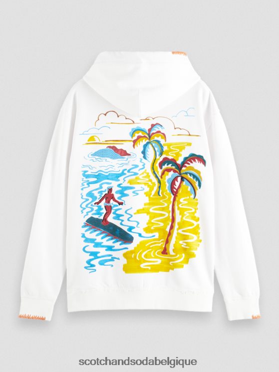 vêtements Scotch & Soda sweat à capuche coupe décontractée- Scotch and Soda parfum blanc 6BZRBF547