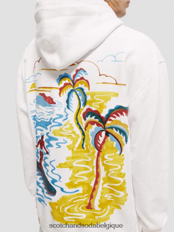 vêtements Scotch & Soda sweat à capuche coupe décontractée- Scotch and Soda parfum blanc 6BZRBF547