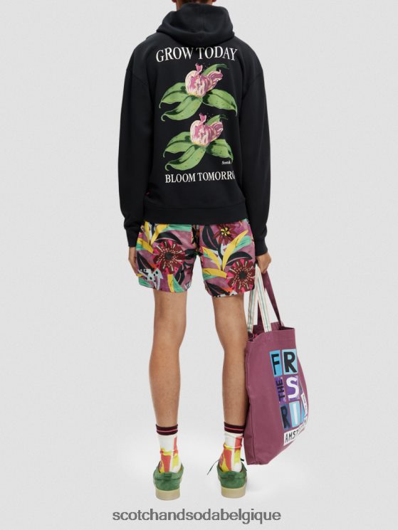 vêtements Scotch & Soda sweat à capuche en coton biologique coupe décontractée- Scotch and Soda femme noir 6BZRBF527