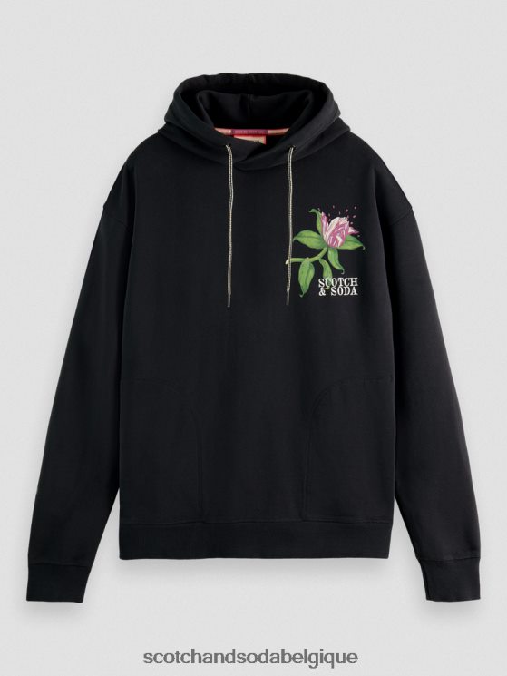 vêtements Scotch & Soda sweat à capuche en coton biologique coupe décontractée- Scotch and Soda femme noir 6BZRBF527