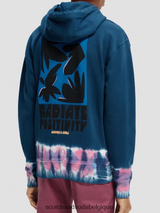 vêtements Scotch & Soda sweat à capuche en coton biologique tie-dye- Scotch and Soda shop near me combiner un 6BZRBF549