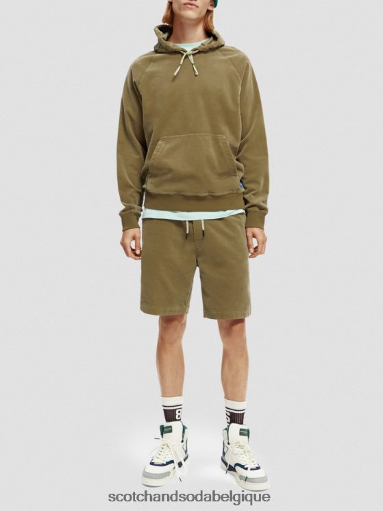 vêtements Scotch & Soda sweat à capuche en velours côtelé de coton biologique- Scotch and Soda Namur kaki 6BZRBF508