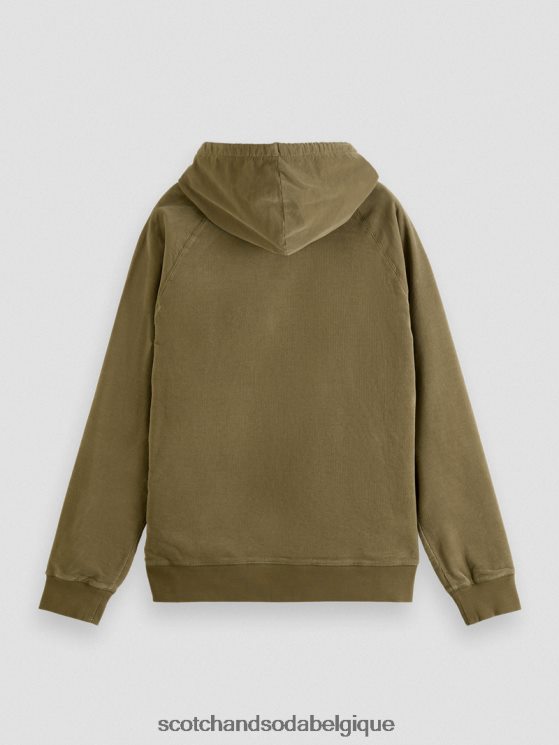vêtements Scotch & Soda sweat à capuche en velours côtelé de coton biologique- Scotch and Soda Namur kaki 6BZRBF508