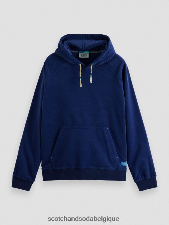 vêtements Scotch & Soda sweat à capuche en velours côtelé de coton biologique- Scotch and Soda parfum marin 6BZRBF511