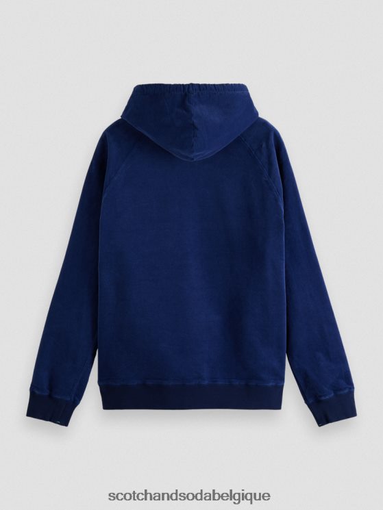 vêtements Scotch & Soda sweat à capuche en velours côtelé de coton biologique- Scotch and Soda parfum marin 6BZRBF511