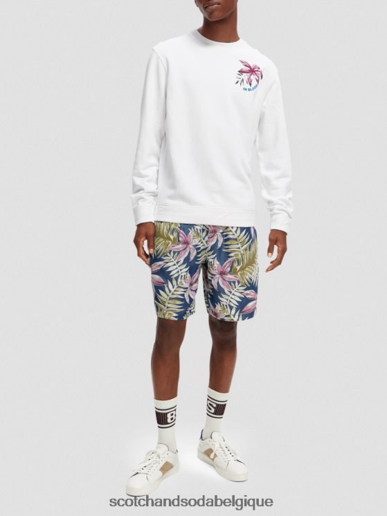 vêtements Scotch & Soda sweat en coton bio à motif artistique- Scotch and Soda Namur blanc 6BZRBF535