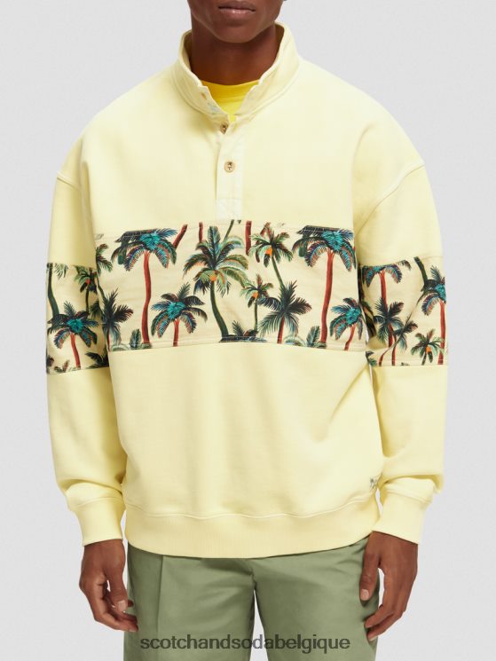 vêtements Scotch & Soda sweat-shirt à col montant teint en pièce- Scotch and Soda Bruxelles banane 6BZRBF534