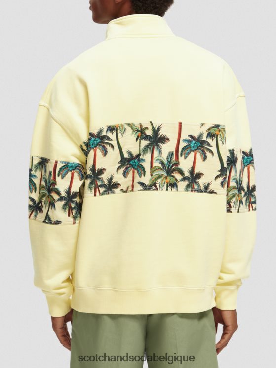 vêtements Scotch & Soda sweat-shirt à col montant teint en pièce- Scotch and Soda Bruxelles banane 6BZRBF534