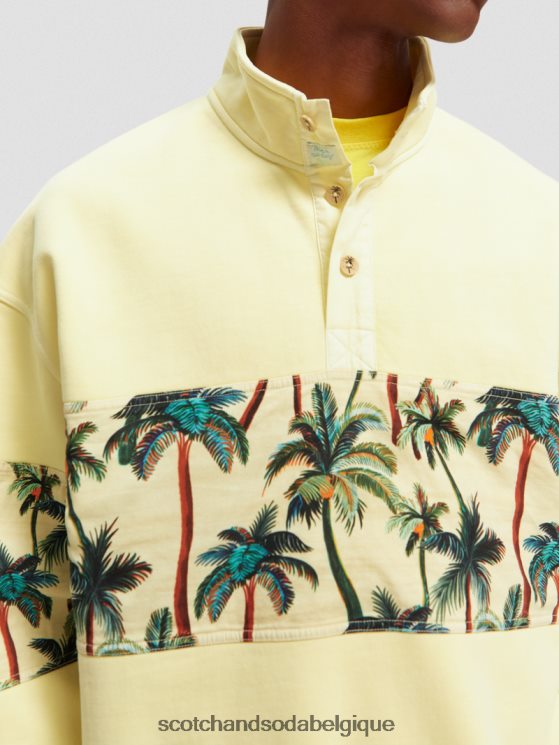 vêtements Scotch & Soda sweat-shirt à col montant teint en pièce- Scotch and Soda Bruxelles banane 6BZRBF534